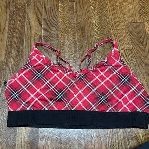 Victoria's Secret Red and Black Plaid Sports Bra